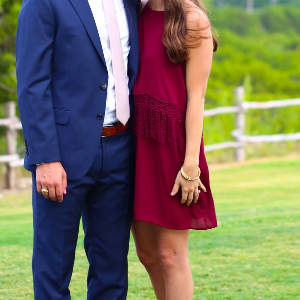 Toni Wine Fringe Sheath Dress